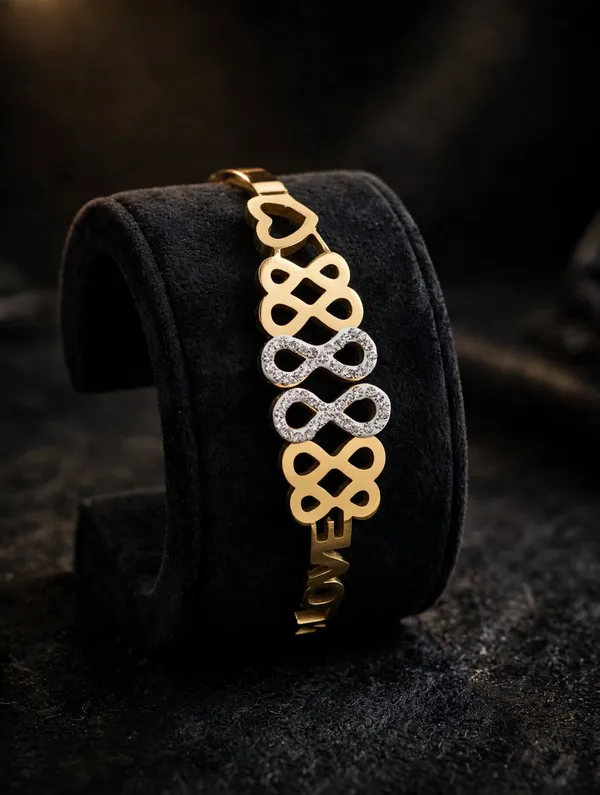 ISKA_Gold-Tone_Crystal_Link_Bracelet_for_Women