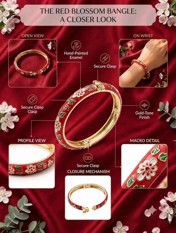 Red_Floral_Enamel_Bangle_for_Women