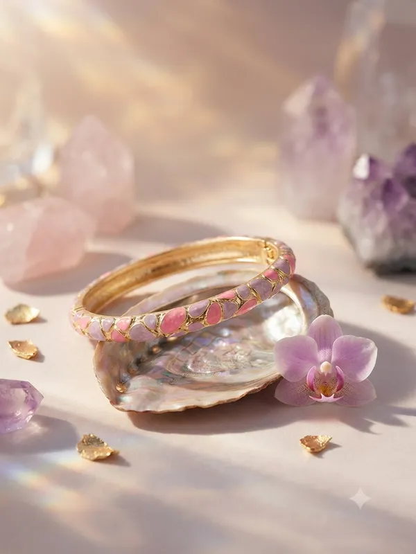 Pink_Stone_Gold_Tone_Bracelet_for_Women