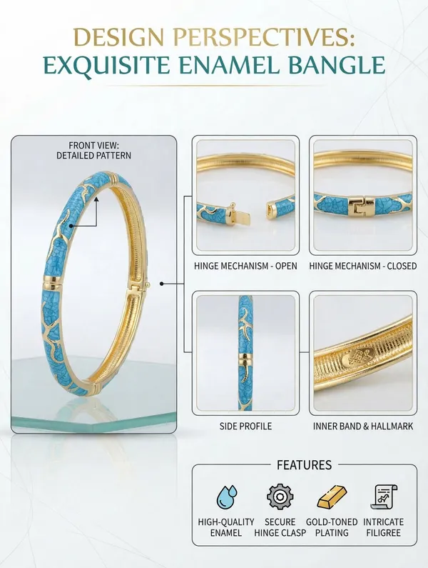 Blue_Gold-Tone_Star_Accent_Bangle_Bracelet_for_Women