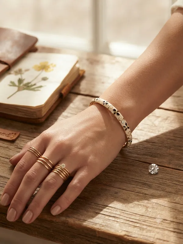 Gold-Tone_Enamel_Hinged_Bangle_for_Women