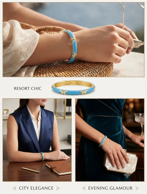 Blue_Gold-Tone_Star_Accent_Bangle_Bracelet_for_Women