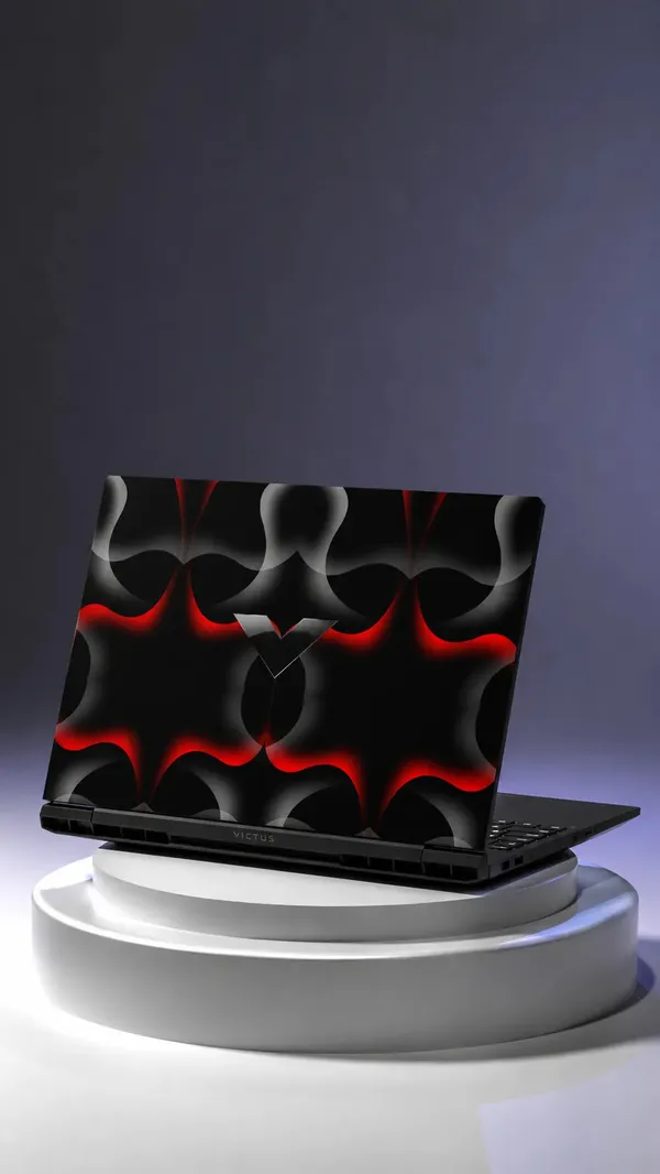 Laptop_Red_White_Black_Skin_Only_Top