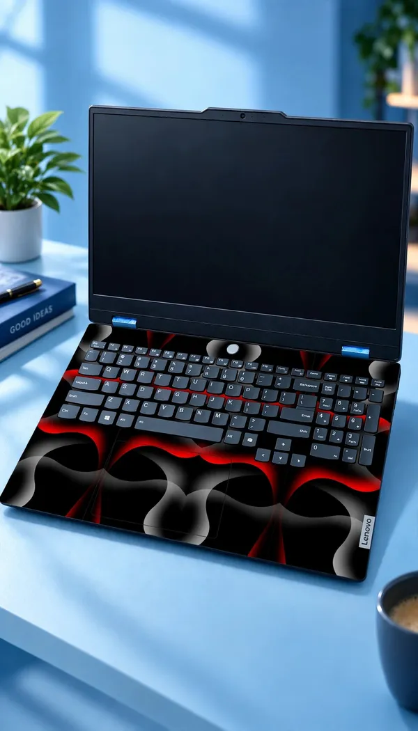 Laptop_Red_White_Black_Skin_Only_Top