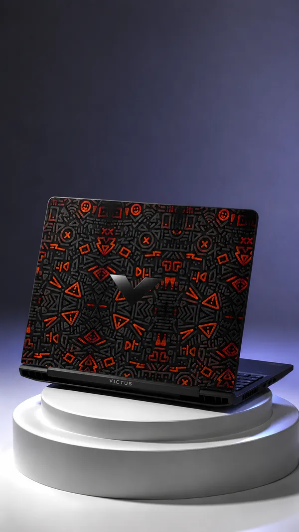 Laptop_Black_Red_Skin_Only_Top