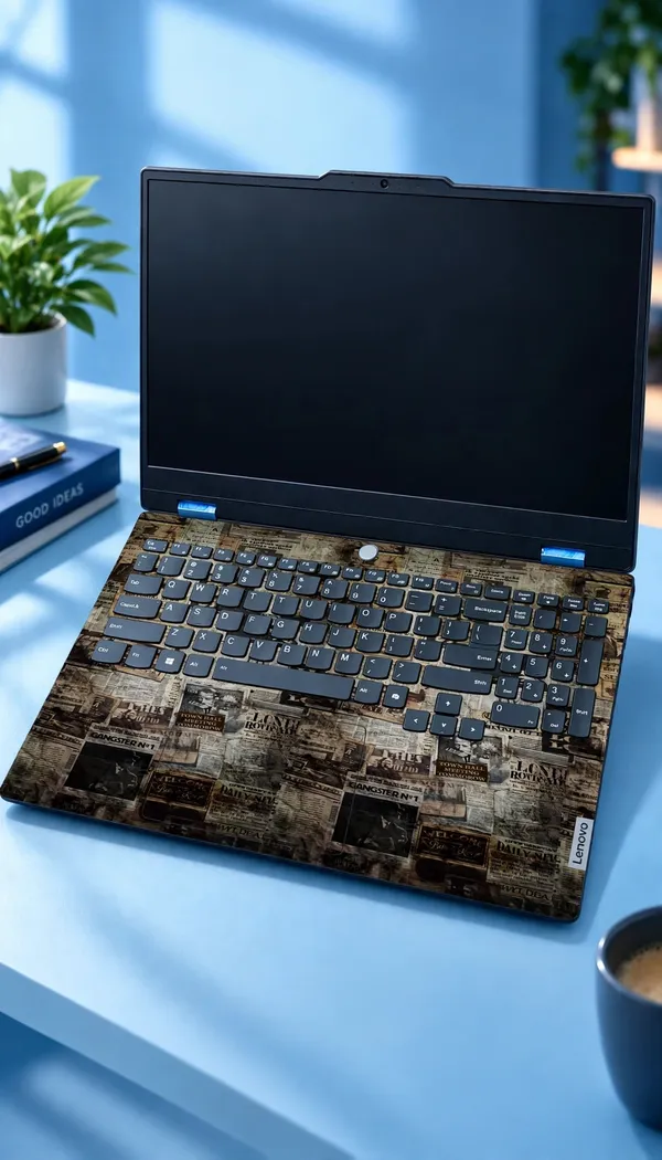 Laptop_Newspaper_Pattern_2nd_Skin_Top_Keyboard_Bottom