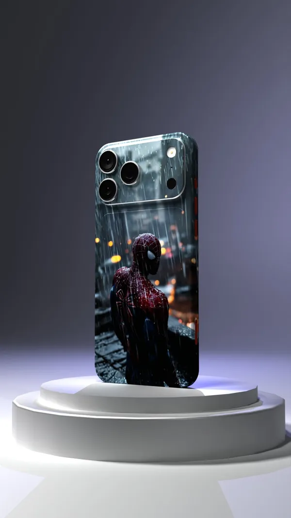 Spiderman_Rainy_City_Mobile_Skin_Only_Back_Matt