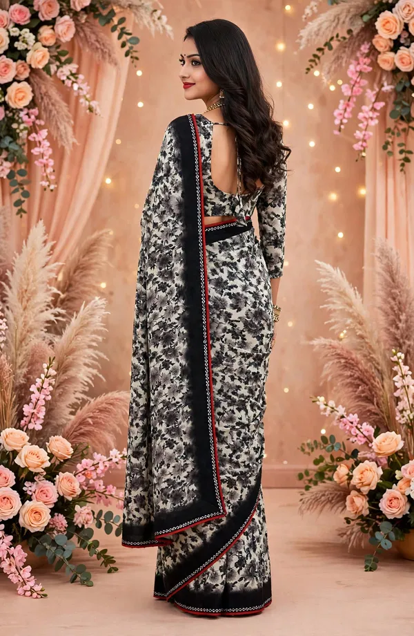 Black_Floral_Print_Saree_For_Women