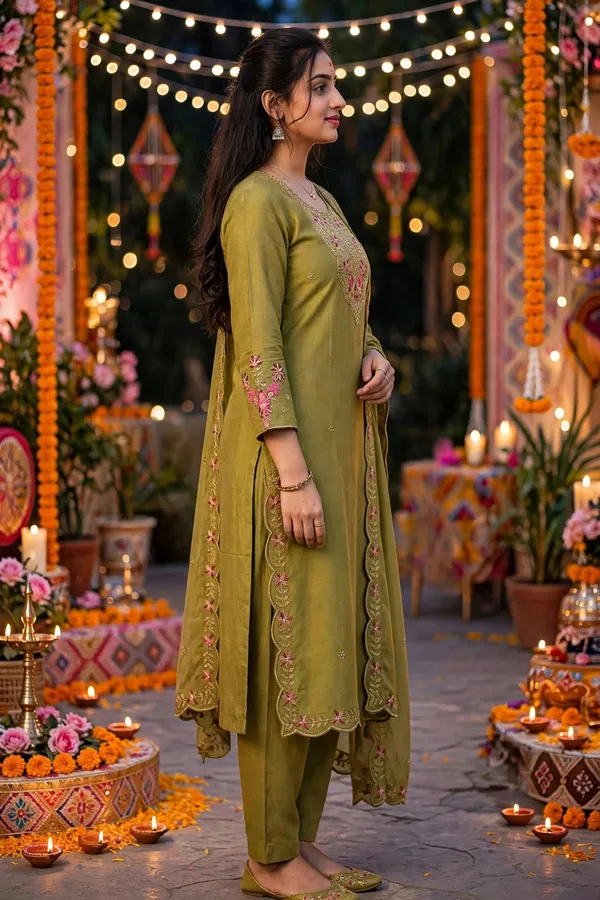 Olive_Green_Embroidered_Straight_Kurta_Set_For_Women