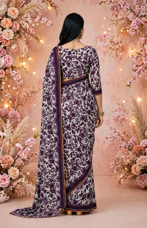 Purple_Floral_Print_Saree_For_Women