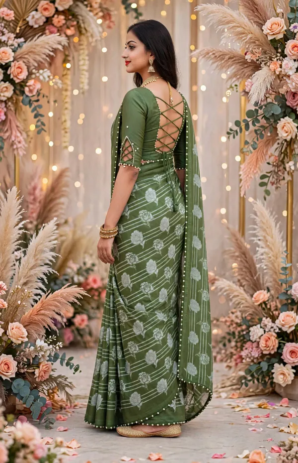 Green_Printed_Saree_For_Women