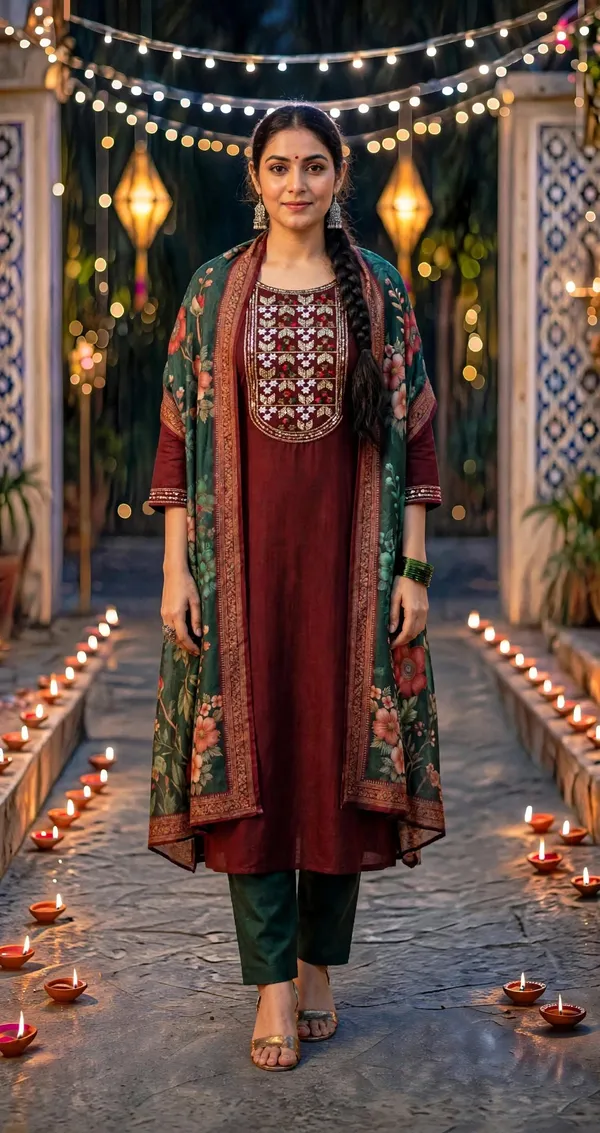 Maroon_Straight_Kurta_Set_With_Dupatta_For_Women