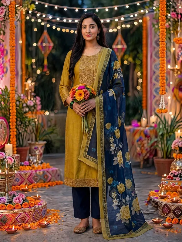 Mustard_Straight_Kurta_Pant_Dupatta_Set_For_Women