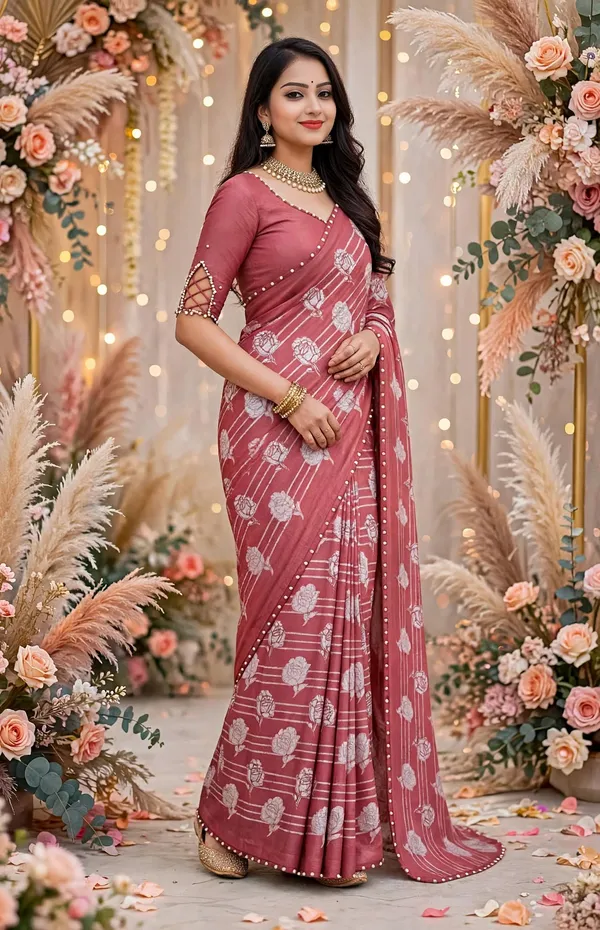 Mauve_Floral_Print_Saree_For_Women