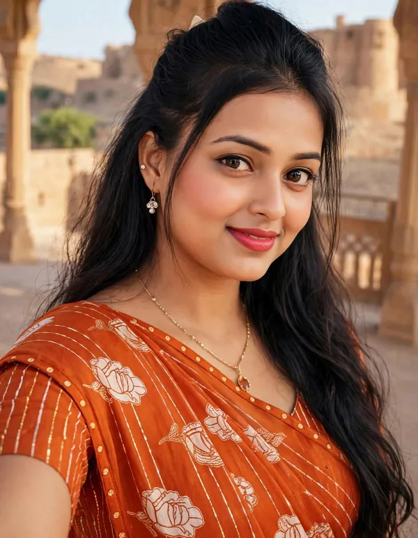 Orange_Floral_Printed_Saree_For_Women