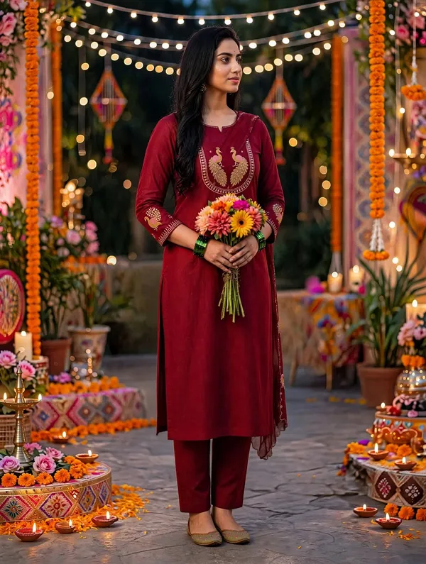 Maroon_Embroidered_Straight_Kurta_Set_With_Dupatta_For_Women