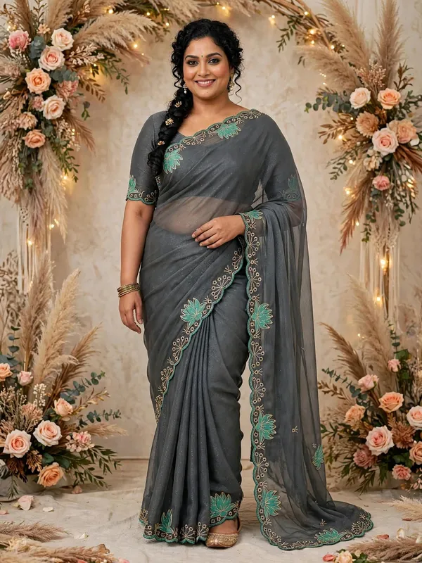 Grey_Embroidered_Saree_For_Women