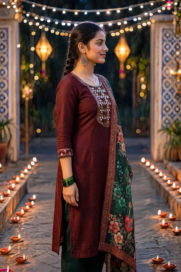 Maroon_Straight_Kurta_Set_With_Dupatta_For_Women