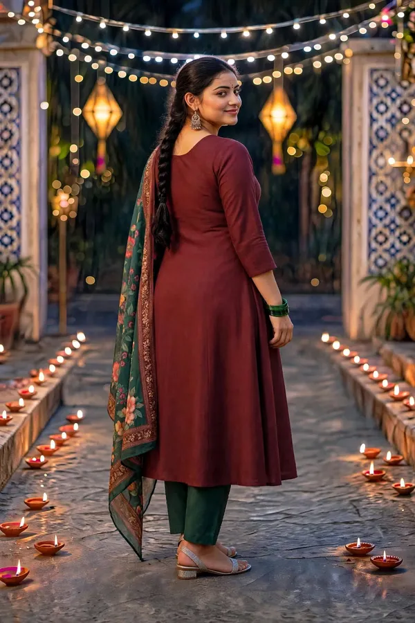 Maroon_Straight_Kurta_Set_With_Dupatta_For_Women