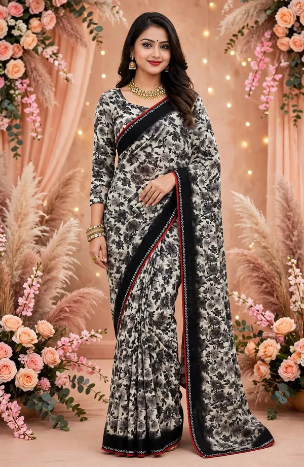 Black_Floral_Print_Saree_For_Women
