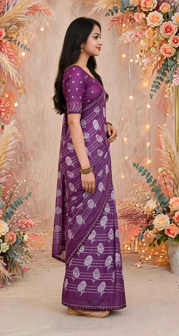 Purple_Floral_Printed_Saree_For_Women