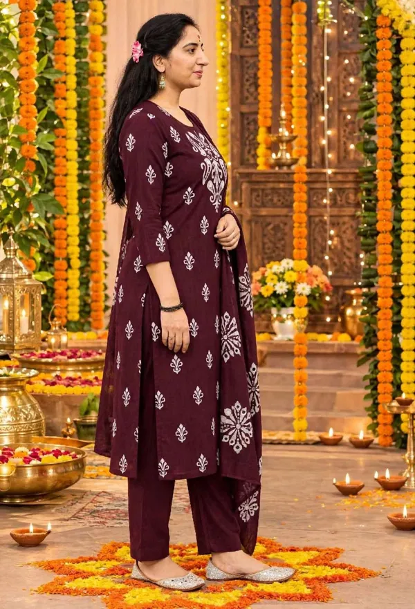 Maroon_Printed_Straight_Kurta_Set_For_Women