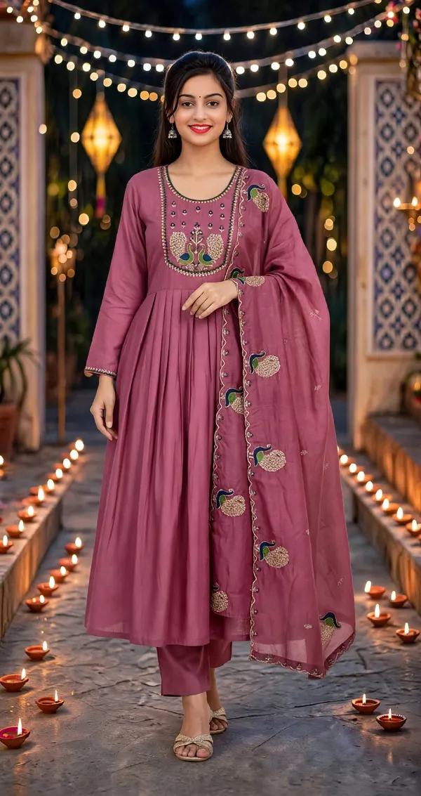 Mauve_Embroidered_Anarkali_Suit_Set_For_Women