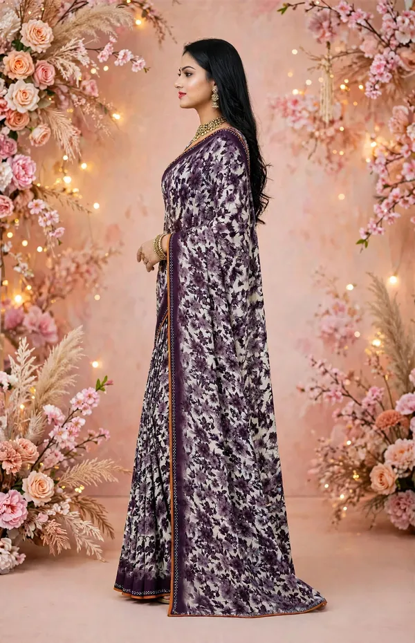 Purple_Floral_Print_Saree_For_Women