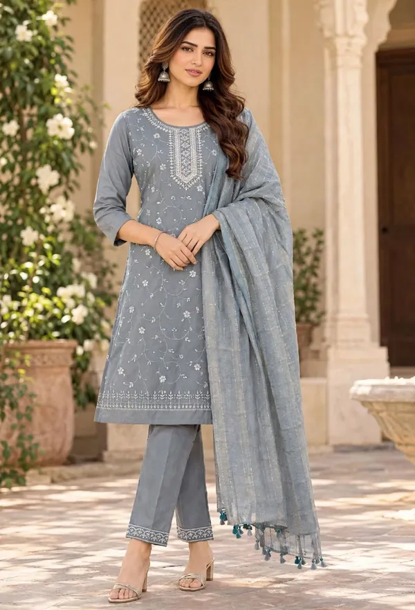 Grey_Embroidered_Straight_Kurta_Set_For_Women