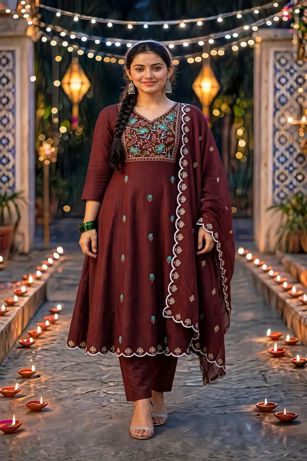 Maroon_Embroidered_Anarkali_Suit_Set_For_Women