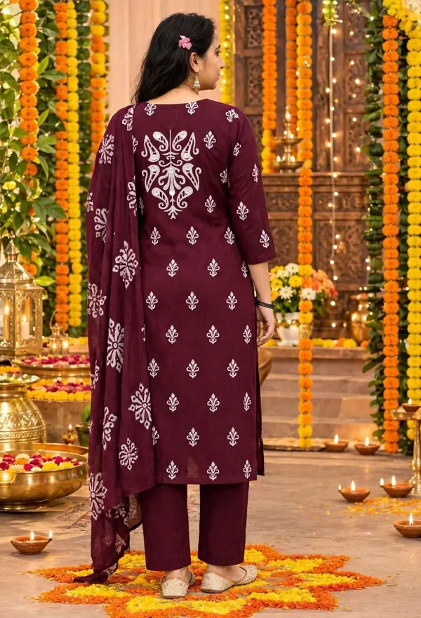 Maroon_Printed_Straight_Kurta_Set_For_Women