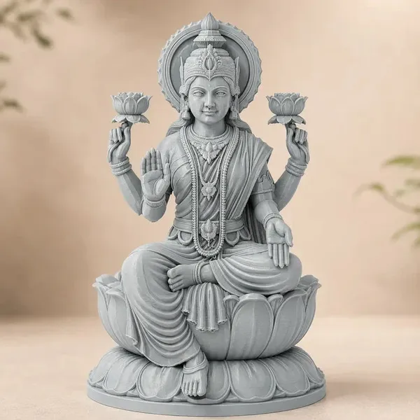 Goddess_Lakshmi_Sitting_Lotus_Murti