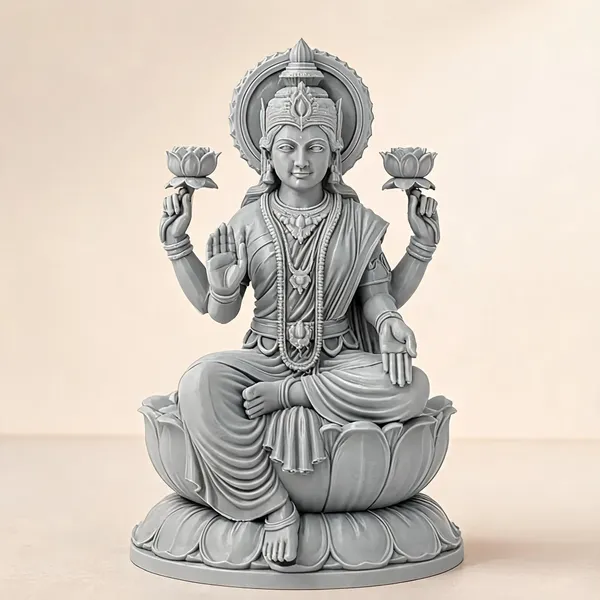 Goddess_Lakshmi_Sitting_Lotus_Murti