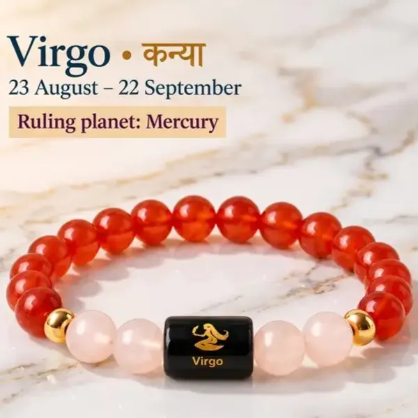 Red_&_White_Bead_Virgo_Zodiac_Bracelet_For_Unisex
