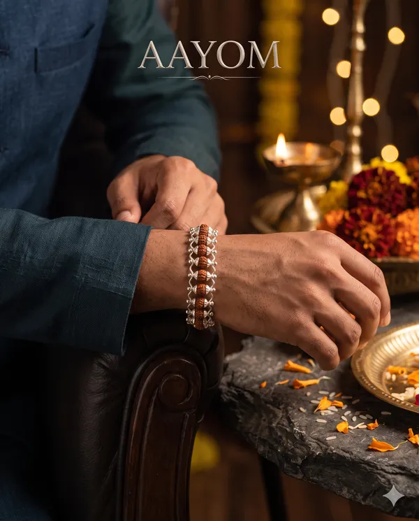 Silver_Natural_Rudraksha_Chain_Bracelet