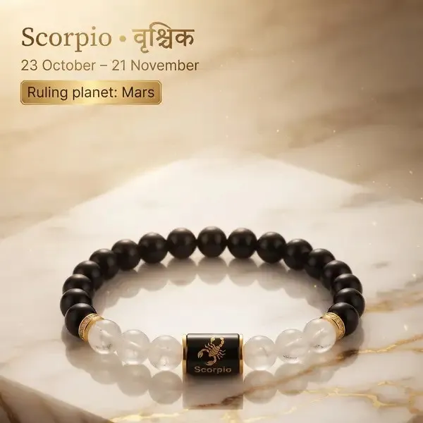 Black_&_White_Bead_Scorpio_Zodiac_Bracelet_For_Unisex