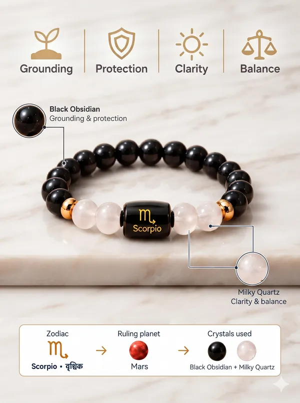 Black_&_White_Bead_Scorpio_Zodiac_Bracelet_For_Unisex