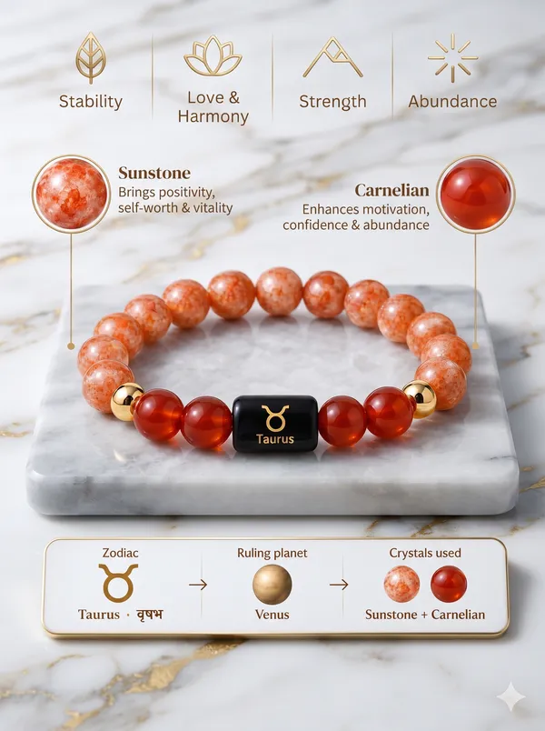 Red_&_Pink_Bead_Taurus_Zodiac_Bracelet_For_Unisex