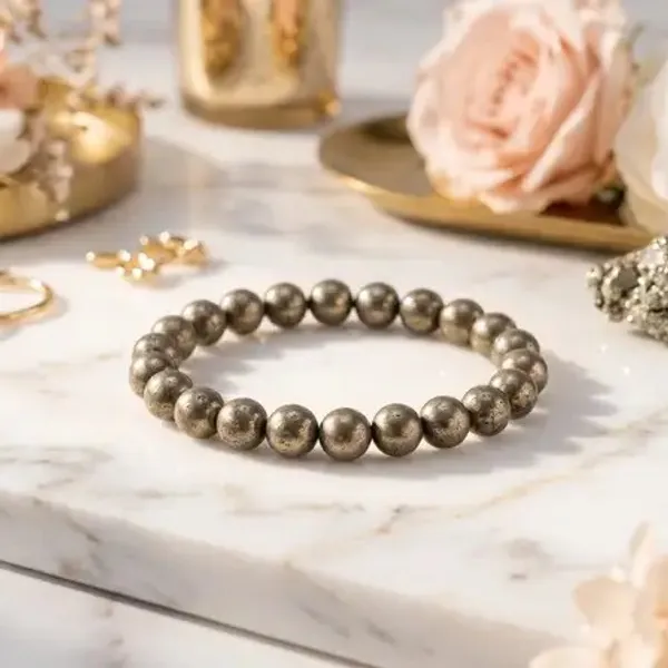 Silver_Pyrite_Gemstone_Bracelet