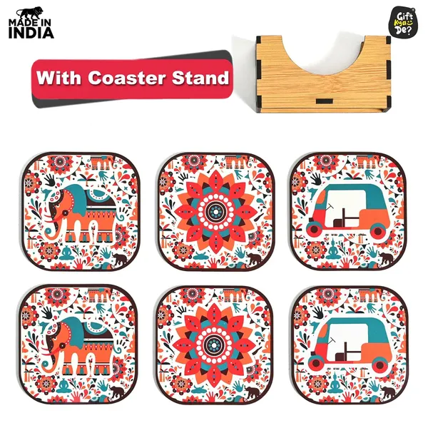 Gkd_Wooden_Coaster_Set_Of_6_Vibrant_India_Theme_Square_Coasters_For_Tea_Cups_Coffee_Mugs_Glasses_Eco_Friendly_Table_Decor_Diwali_Home_Decor_Festive_Gift