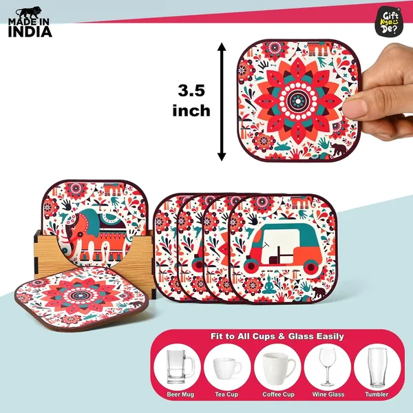 Gkd_Wooden_Coaster_Set_Of_6_Vibrant_India_Theme_Square_Coasters_For_Tea_Cups_Coffee_Mugs_Glasses_Eco_Friendly_Table_Decor_Diwali_Home_Decor_Festive_Gift