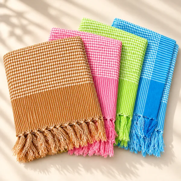 Woven_Checkered_Bath_Towel_Set