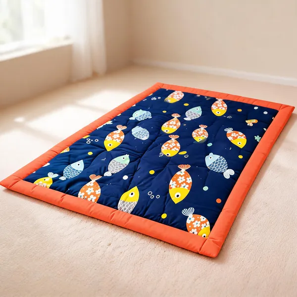Blue_Cotton_Foldable_Bed_For_Kids