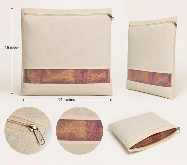 Ivory_Cotton_Zippered_Saree_Storage_Bag