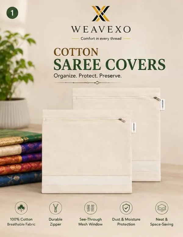 Ivory_Cotton_Zippered_Saree_Storage_Bag