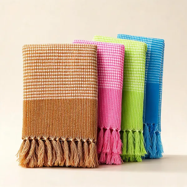 Cotton_Woven_Checkered_Multicolor_Bath_Towel_Set