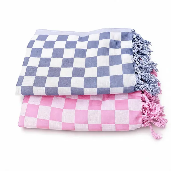 Cotton_Checkered_Multicolor_Bath_Towel_Set_Of_2