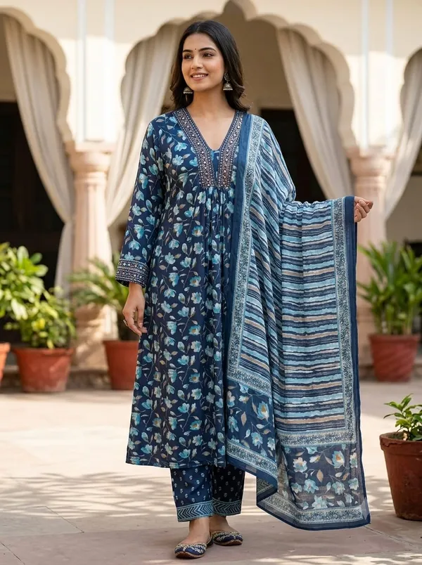 Blue_Printed_Kurta_Set_for_Women