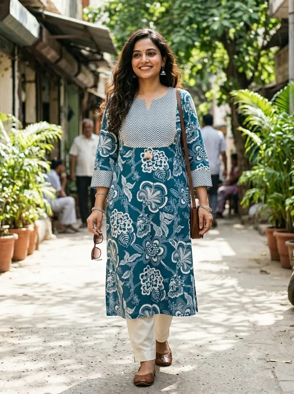 Teal_Printed_Straight_Kurta_for_Women