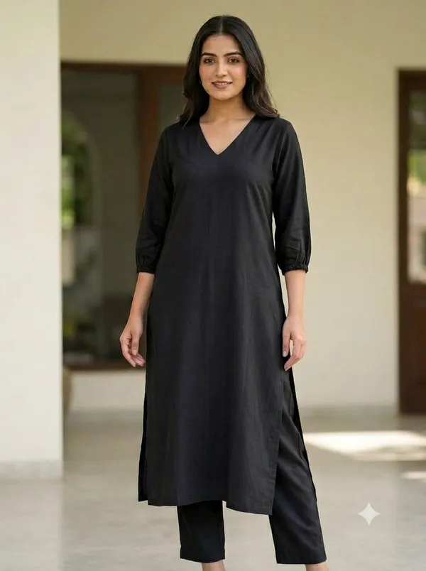 Black_Straight_Kurta_Set_With_Pants_for_Women